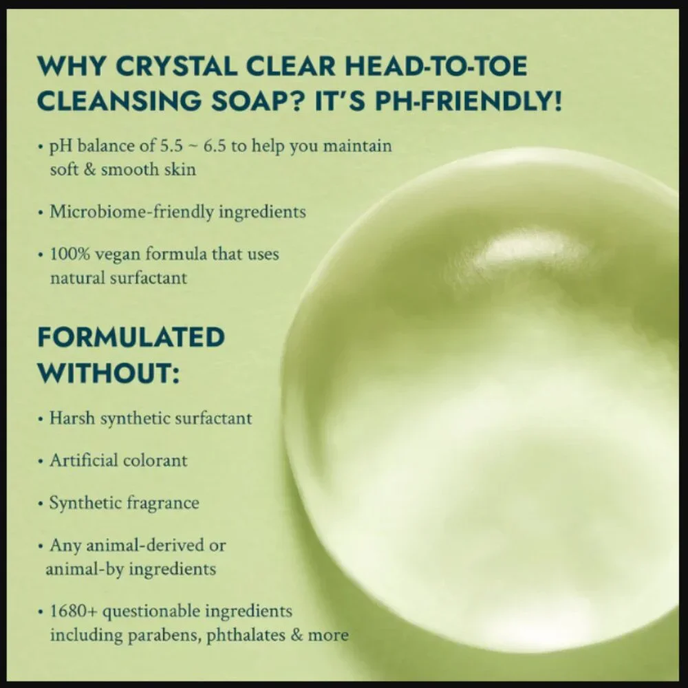 🔥3/$30 NIB Voesh New York Crystal Clear Head-To-Toe Cleansing Soap Full Size